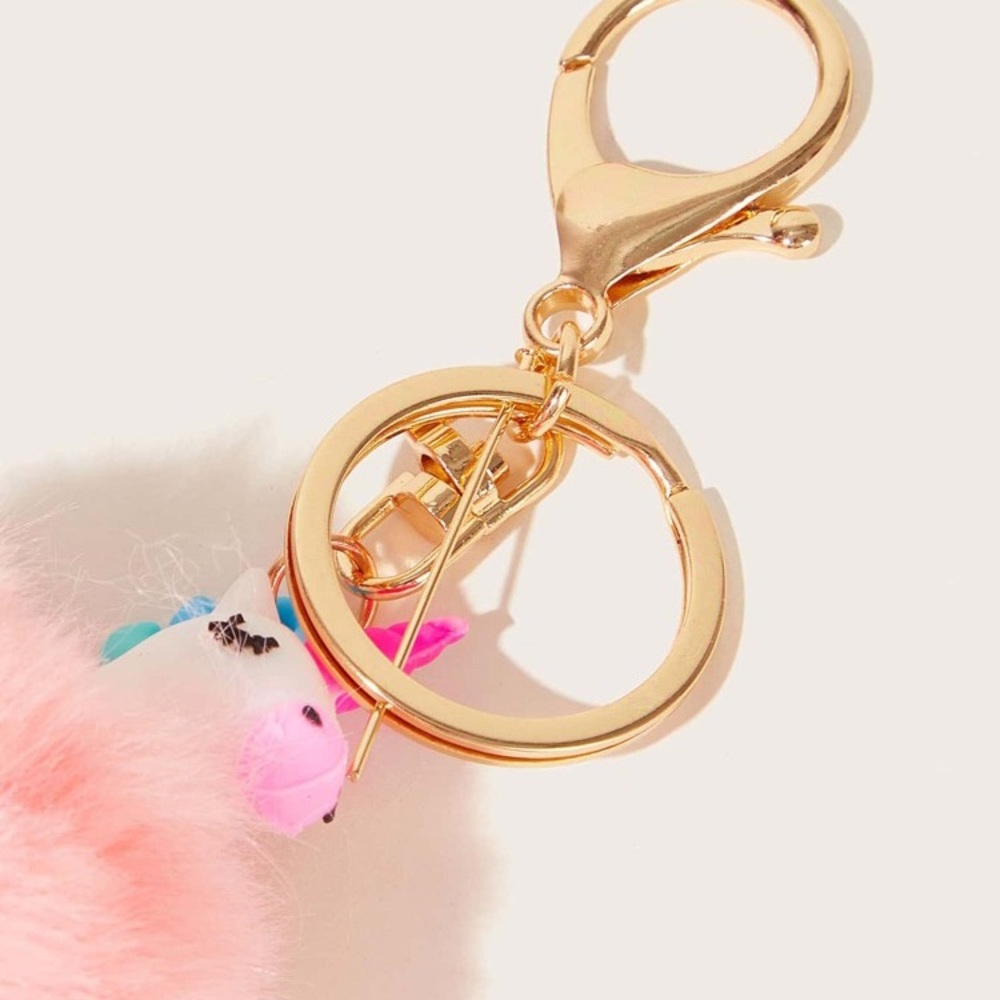 Unicorn and poof keychain boutique style - Picture 2 of 3